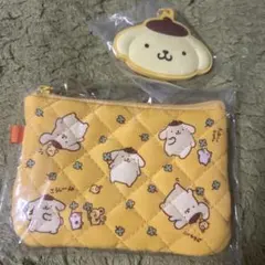 ポムポムプリン　フラットポーチ　ミラー