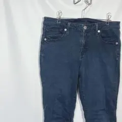 GU レディースデニム　ネイビー　ストレッチ　スキニー　スリム　無地　シンプル