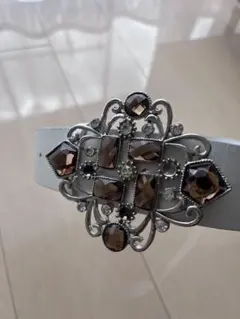 装飾バックル ホワイトベルト