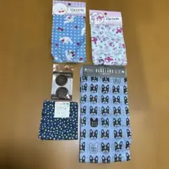 水色ドットシナモン柄マイメロディ　犬　カットクロス