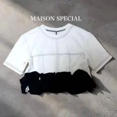 【未使用級】メゾンスペシャル フラワーモチーフ Tシャツ