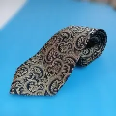 最終価格)バ一バリ一.ブラックゴールドペイズリー柄 ネクタイ
