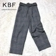 ケービーエフ チェックパンツ ワイドパンツ KBF ベルト付き