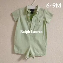 【美品】Ralph Lauren 薄緑 ポロシャツロンパース 6-9M