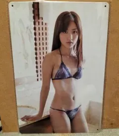 ブリキ看板　女性Satsuki②新品
