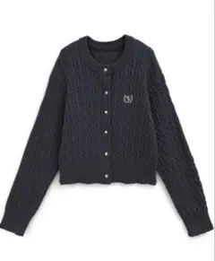 GRL グレイル 刺繍ケーブルニットボタンカーディガン[k9367f]