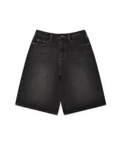 WACKY WILLY ブラックデニム ハーフパンツ 膝下ズボン