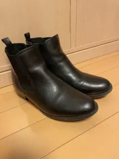 黒 レザー サイドゴアブーツ２３.5cm