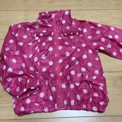 ウインドブレーカー　キッズ　ドット柄　ピンク　100