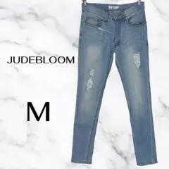美品✨【JUDEBLOOM】ダメージスキニージーンズ　ストレッチ　ライトブルー