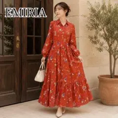【新品タグ付き】EMIRIA マキシ丈 ワンピース 花柄 シアー 春夏モデルのサムネイル