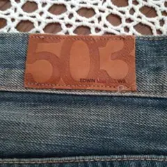 エドウィン 503 レギュラー デニムパンツ L インディゴ ボロ グランジ 