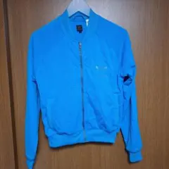 アディダス メッシュ ジャンパー 青　バッグプリント　裏地付き