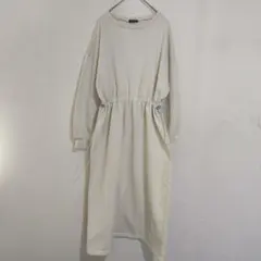 Ranan ラナン 裏起毛 ドロスト スウェット ワンピース M アイボリー
