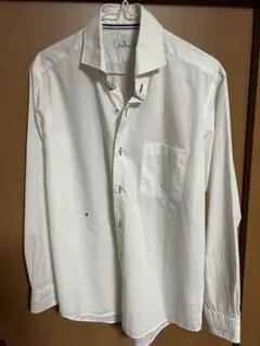 ホワイト長袖ワイシャツ
