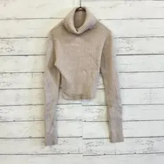 グレイル GRL タートルネックショート丈ニット リブニット 無地 ベーシック