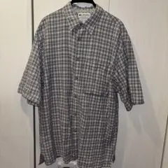 Columbia グレー　チェックシャツ　M-Lサイズ