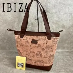 【極美品】 IBIZA イビザ 日本製 コットン ＆ 本革 トートバッグ ピンク