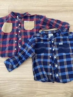 チェック柄シャツ2枚セット