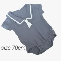 【cottoli】コトリ　セーラー襟　半袖　ロンパース　70cmのサムネイル