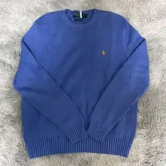 【ビンテージ品】刺繍ロゴ　ポロラルフローレン　ニット　セーター