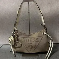 00s Y2K GUESS ショルダー バッグ ブラウン レア ロゴチャームのサムネイル
