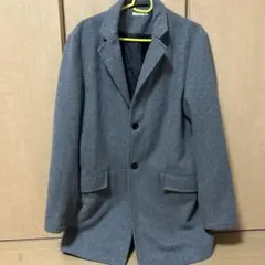 チェスターコート ロングコート シンプル 灰色