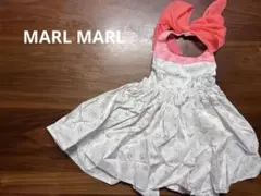 MARL MARL 花柄リボン付き子供用エプロン お食事エプロン　スタイ