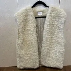 LOWRYS FARM アイボリー ファーコート ノースリーブ
