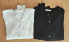 テチチ　カーディガン　ベージュ、ブラック　2枚セット