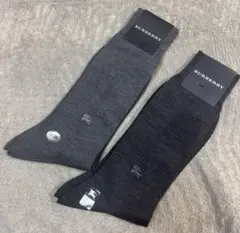 BURBERRY ダークグレー・ブラック ソックス 2足セット