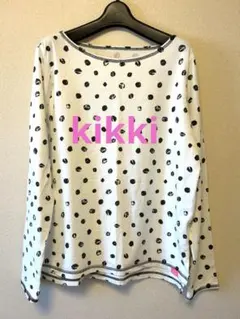 【未使用】キッキ kikki ドット長袖Ｔシャツ（Ｌサイズ）