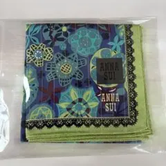 ANNA SUI ハンカチ 花柄 グリーン パープル