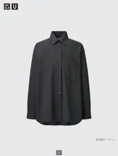 UNIQLO U ツイルオーバーサイズチェックシャツ 67BLUE Mサイズ
