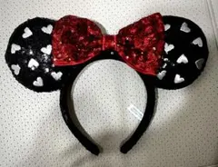 ミニーマウス風カチューシャ ハート模様