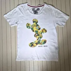 【公式】東京ディズニーリゾート ミッキーマウス 花柄 Tシャツ Mサイズ