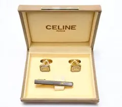 CELINEセリーヌ 馬車ロゴ　バイカラー　タイピン、カフス　箱付き　44219のサムネイル