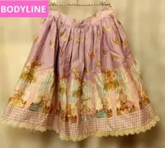 BODYLINE うさぎ メルヘン柄 姫家 ロリータフレアスカート ラベンダーのサムネイル