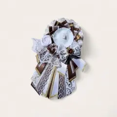 痛ロゼット　痛バッグ　茶系　茶色　白　推し活　推し事