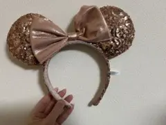 ミニー　カチューシャ　被り物　ディズニー　ローズピンクスパンコール　Disney