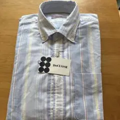 DoCLASSE 青系ストライプ Mサイズ 長袖シャツ