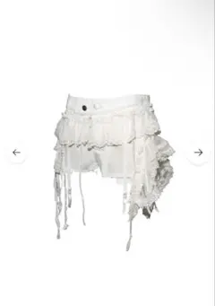 THEREDTHREAD veil frill garter shorts - メルカリ