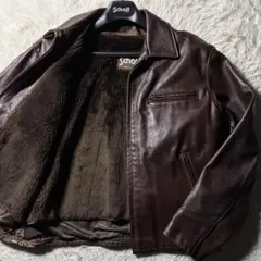【米国製】schott ライダースジャケット ATV101 本革　赤茶　42
