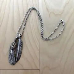 25年前/京都購入】シルバー フェザーネックレス 44cm ネイティブ系