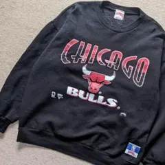 90s USA製 NBA シカゴブルズ スウェット ナツメグ XL 良フェード黒のサムネイル