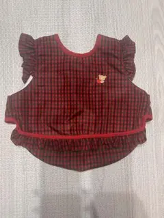 赤と黒のチェック柄 familiarお食事エプロン