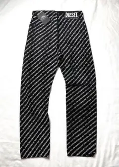 新品 DIESEL ディーゼル　総柄 ブラックデニム ロゴ Y2K　00s　M