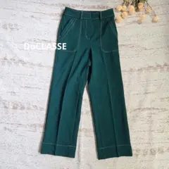 DoCLASSE／脚長美脚ストレートパンツ 深みグリーン 【S〜M相当】