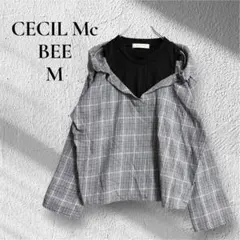 【CECIL Mc BEE】【M】長袖　レディース　重ね風　オシャレ　襟付き