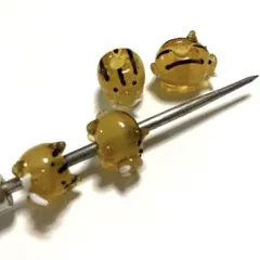とんぼ玉　いのしし　4個　亥　干支　イノシシ